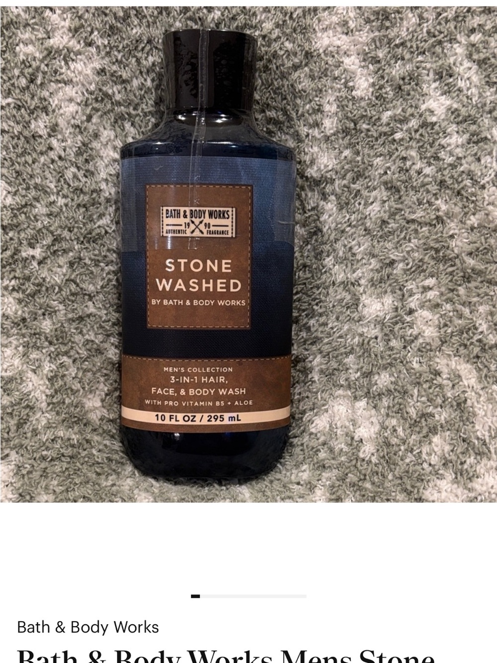 Bath & Body Works Stone Washed Body Wash - Blue, Brown, Bundle of Two bottles.